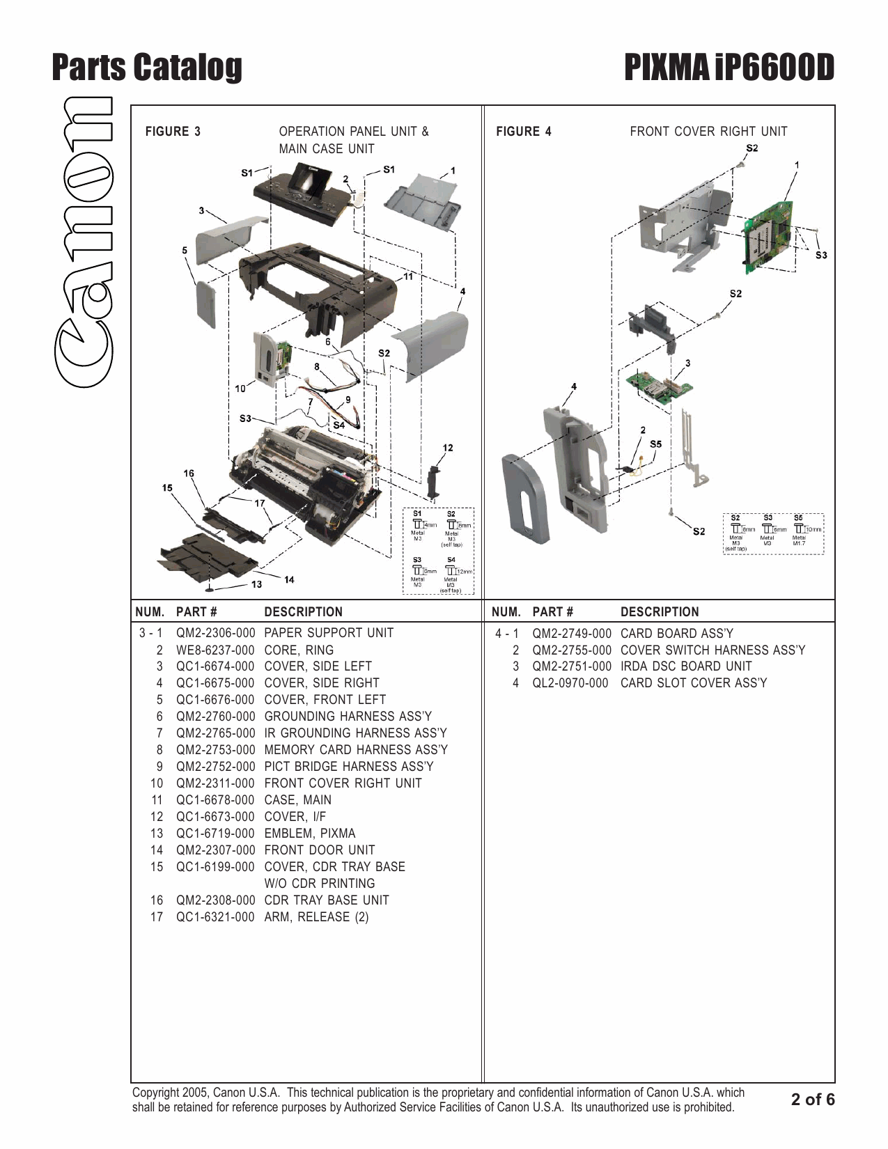 Canon PIXMA iP6600D Parts Catalog-3